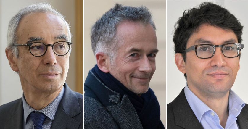 Jean Pisani-Ferry (Sciences Po) , Philippe Martin (CAE) et Xavier Ragot (OFCE). © Sipa Press