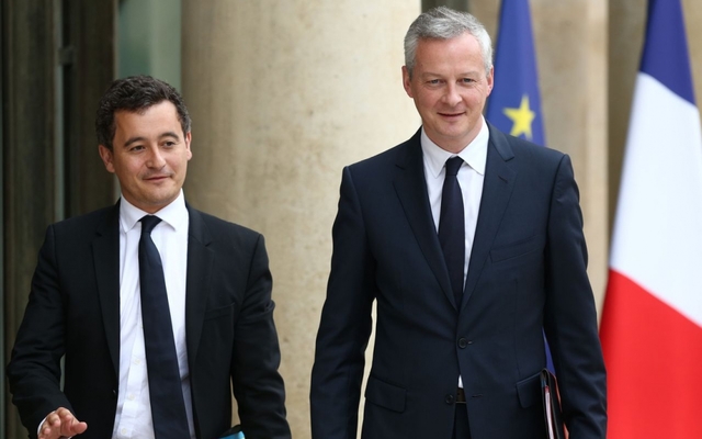 Gérald Darmanin et Bruno Le Maire, à l’issue du premier conseil des ministres, le 18 mai 2017.© LP/Arnaud Journois