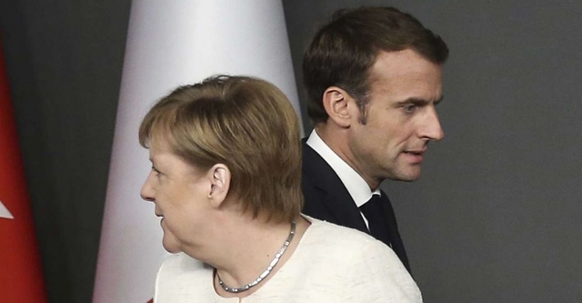 Emmanuel Macron et Angela Merkel lors d’un sommet sur la Syrie à Istanbul, le 28 octobre 2018. © Sipa Press