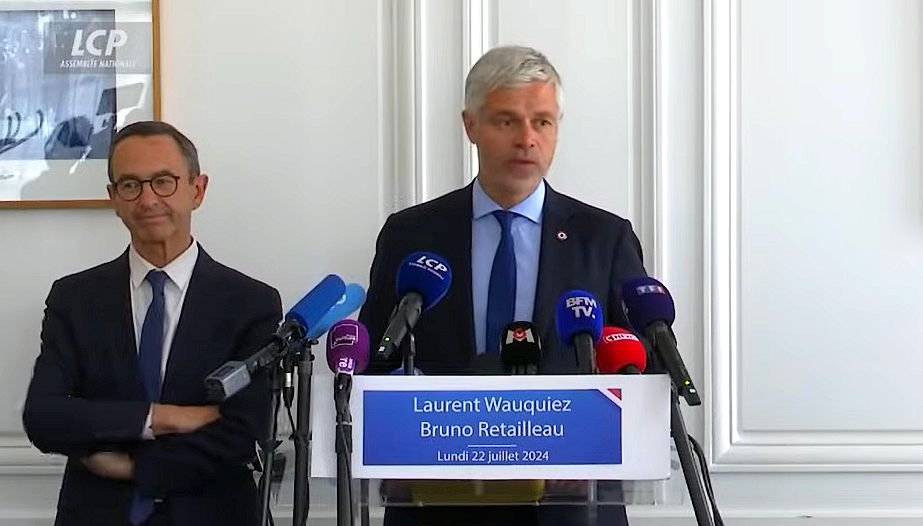 Conférence de presse de Laurent Wauquiez et Bruno Retailleau : le « pacte législatif »
